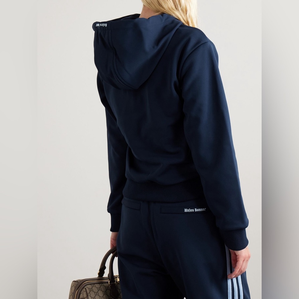 Adidas x Wales Bonner Unisex Track Jacket Collegiate Navy Full Zip Fleece Large - Picture 2 of 11
